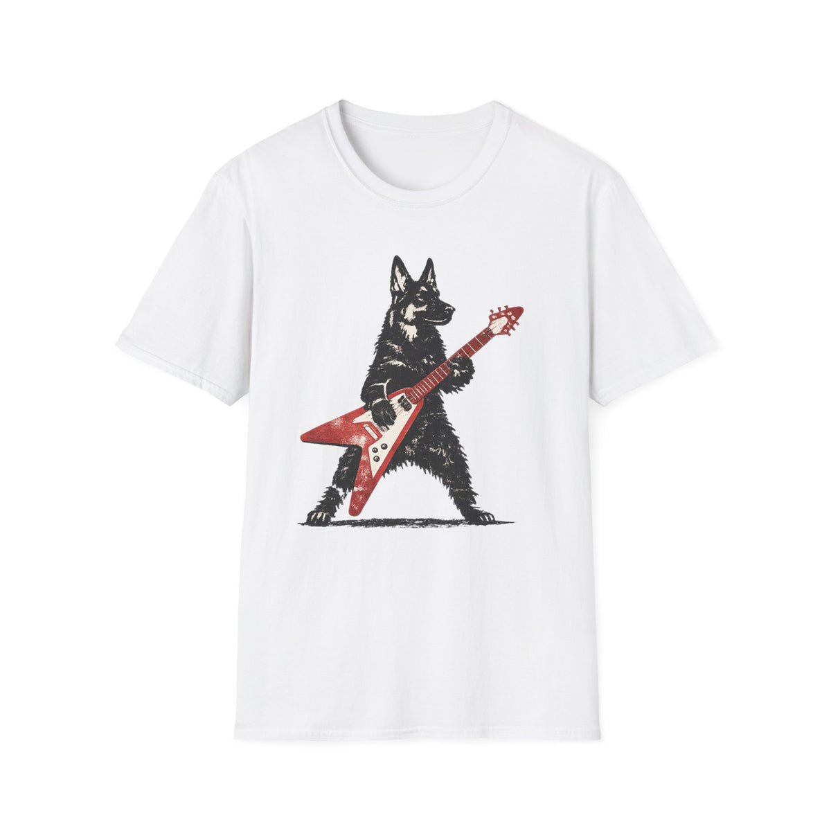 Rocking German Shepherd with Flying V T-Shirt