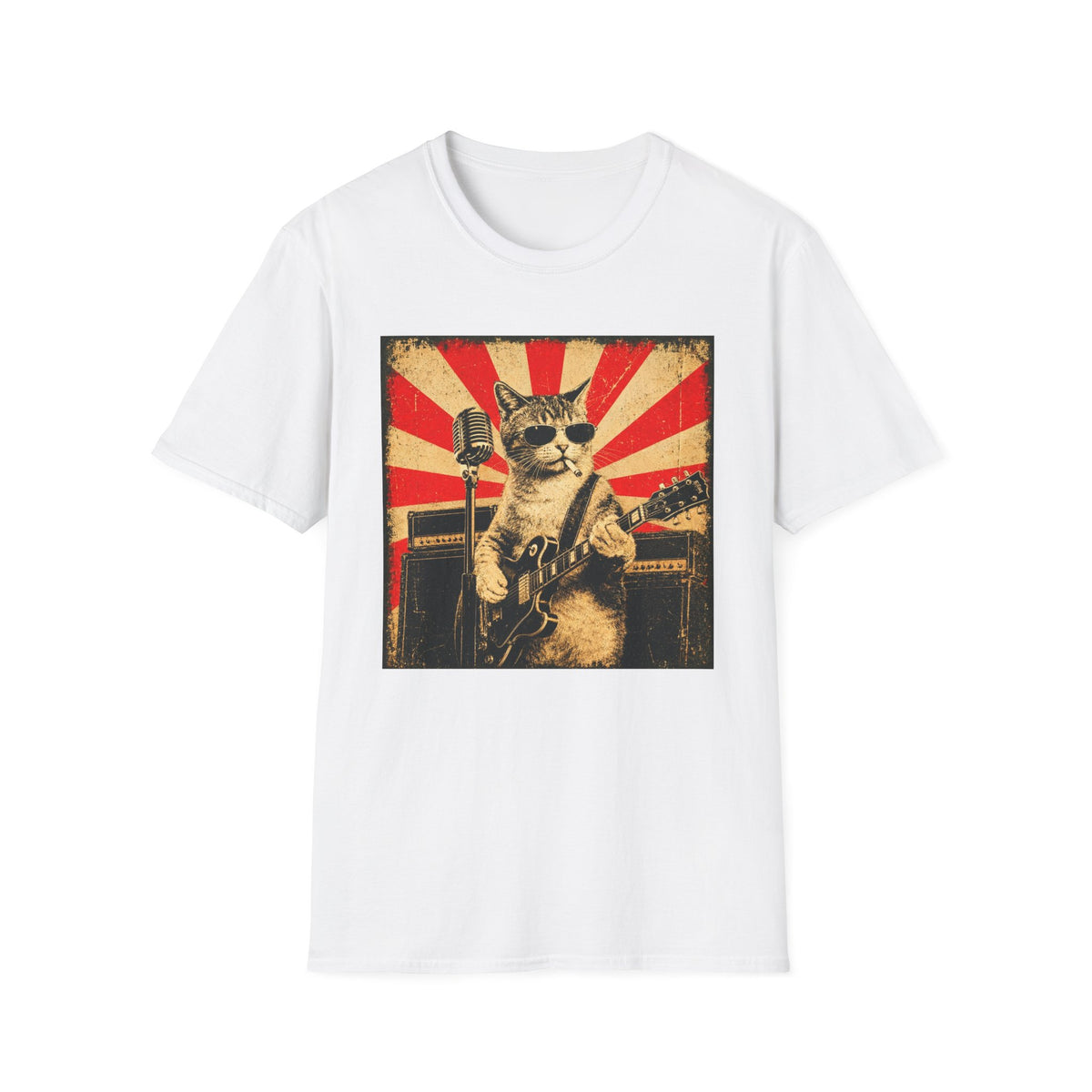 Cool Cat Playing Guitar T-Shirt
