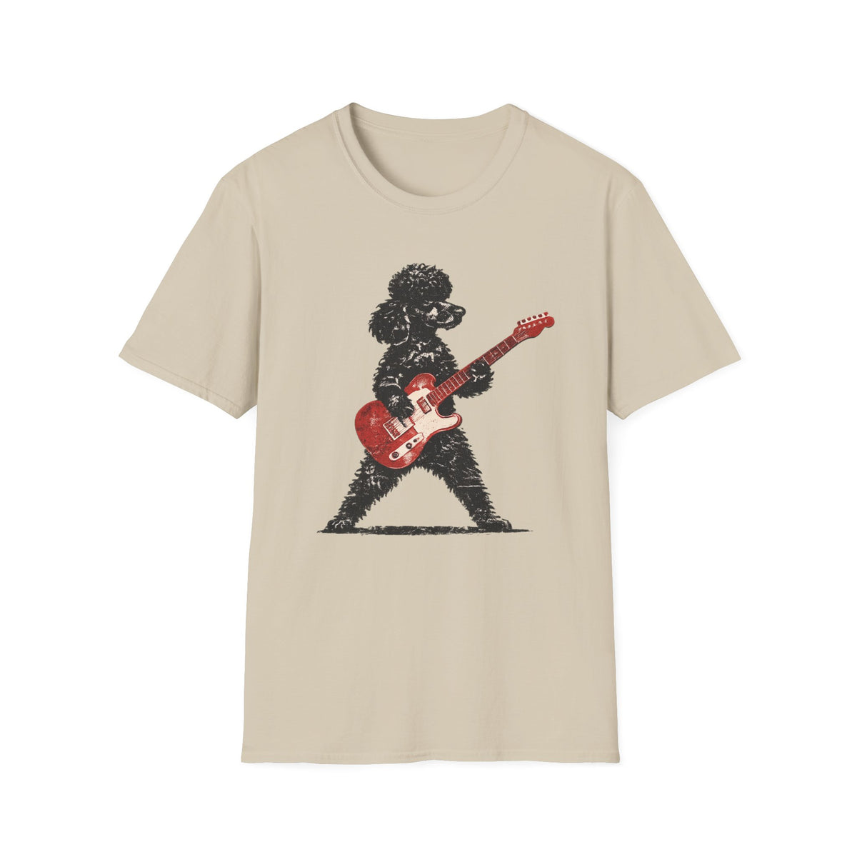 Vintage Rock Poodle with Telecaster T-Shirt