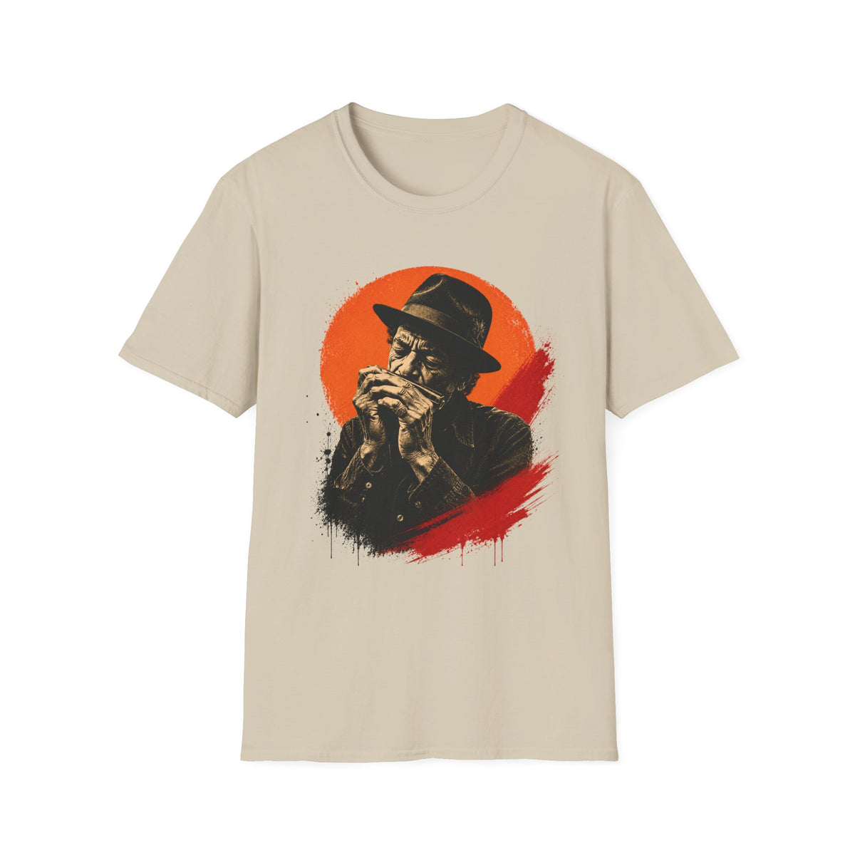 Blues man playing the harmonica T-Shirt
