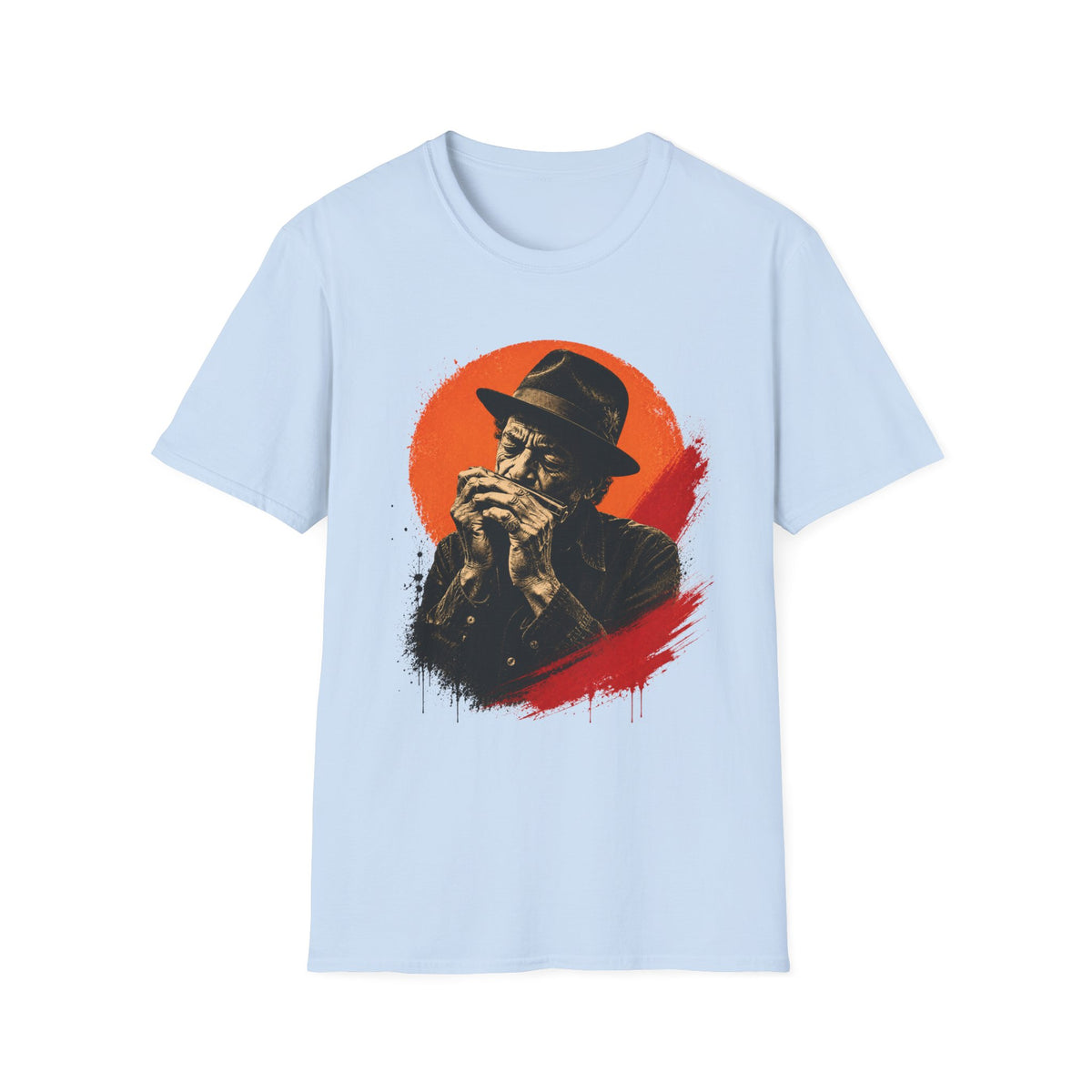 Blues man playing the harmonica T-Shirt