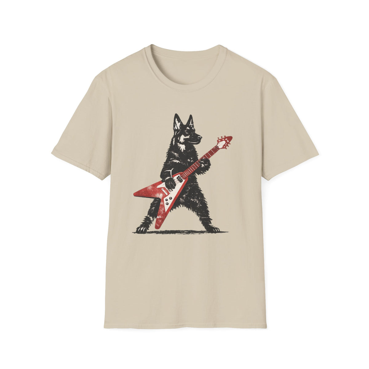 Rocking German Shepherd with Flying V T-Shirt
