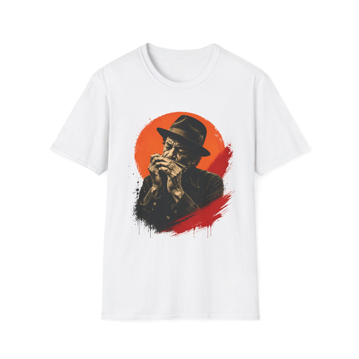Blues man playing the harmonica T-Shirt