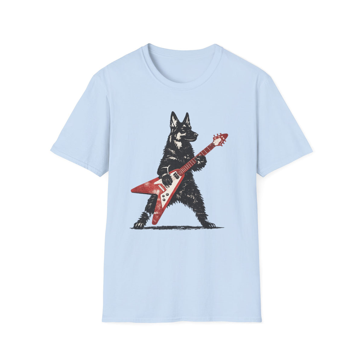 Rocking German Shepherd with Flying V T-Shirt