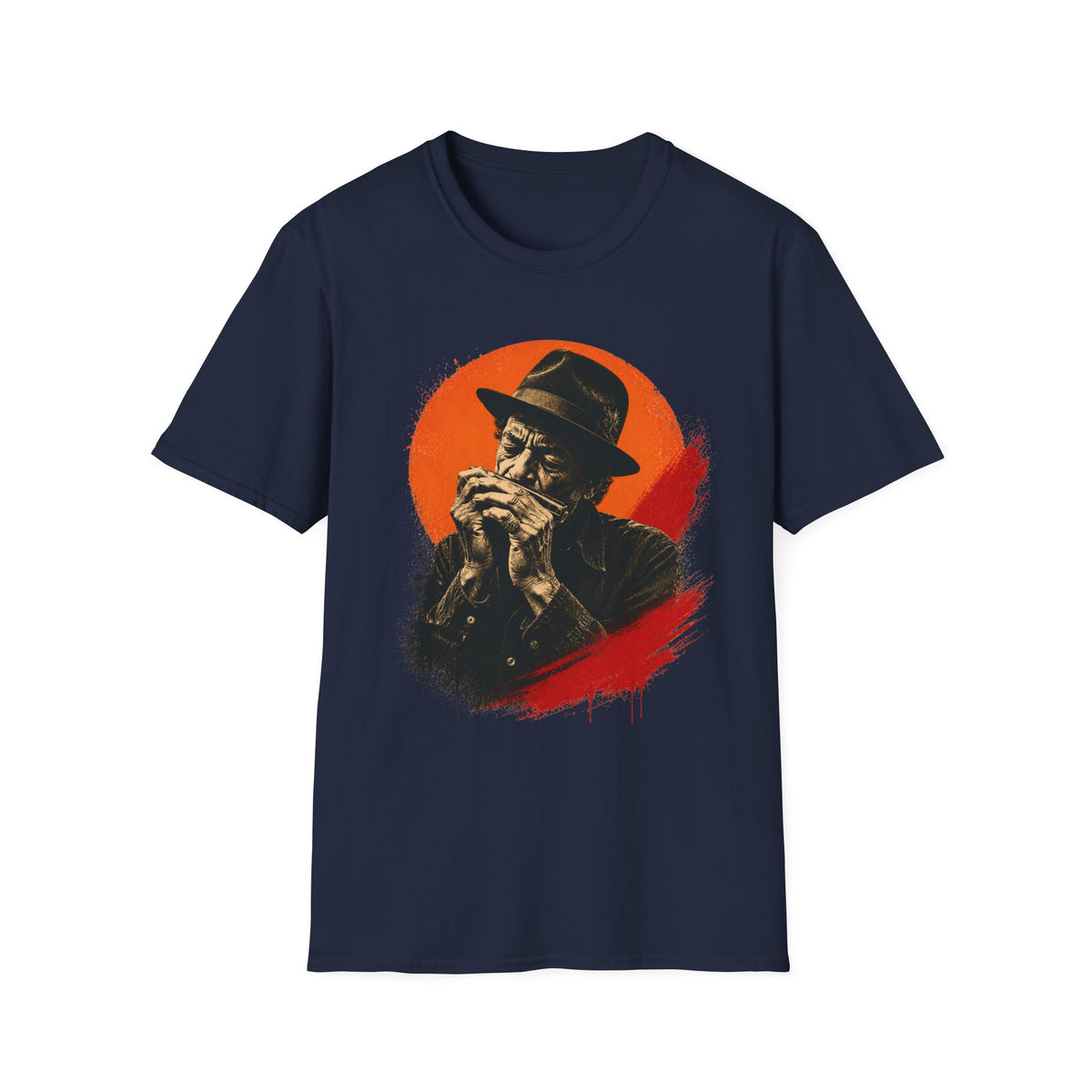 Blues man playing the harmonica T-Shirt