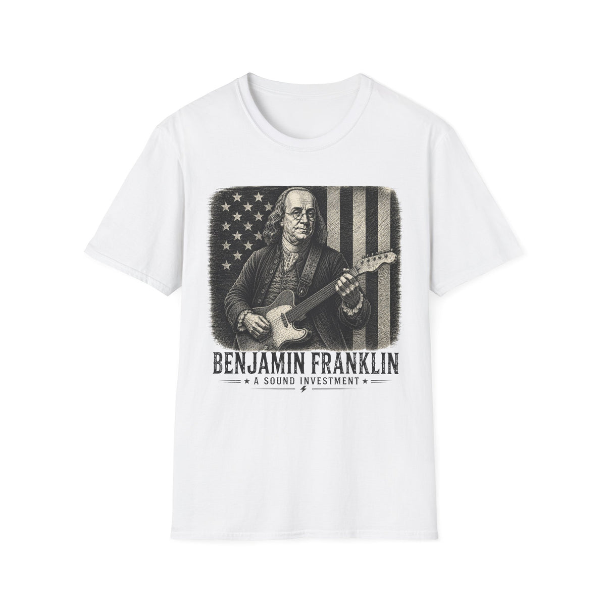 Benjamin Franklin Guitar Player 2 T-Shirt