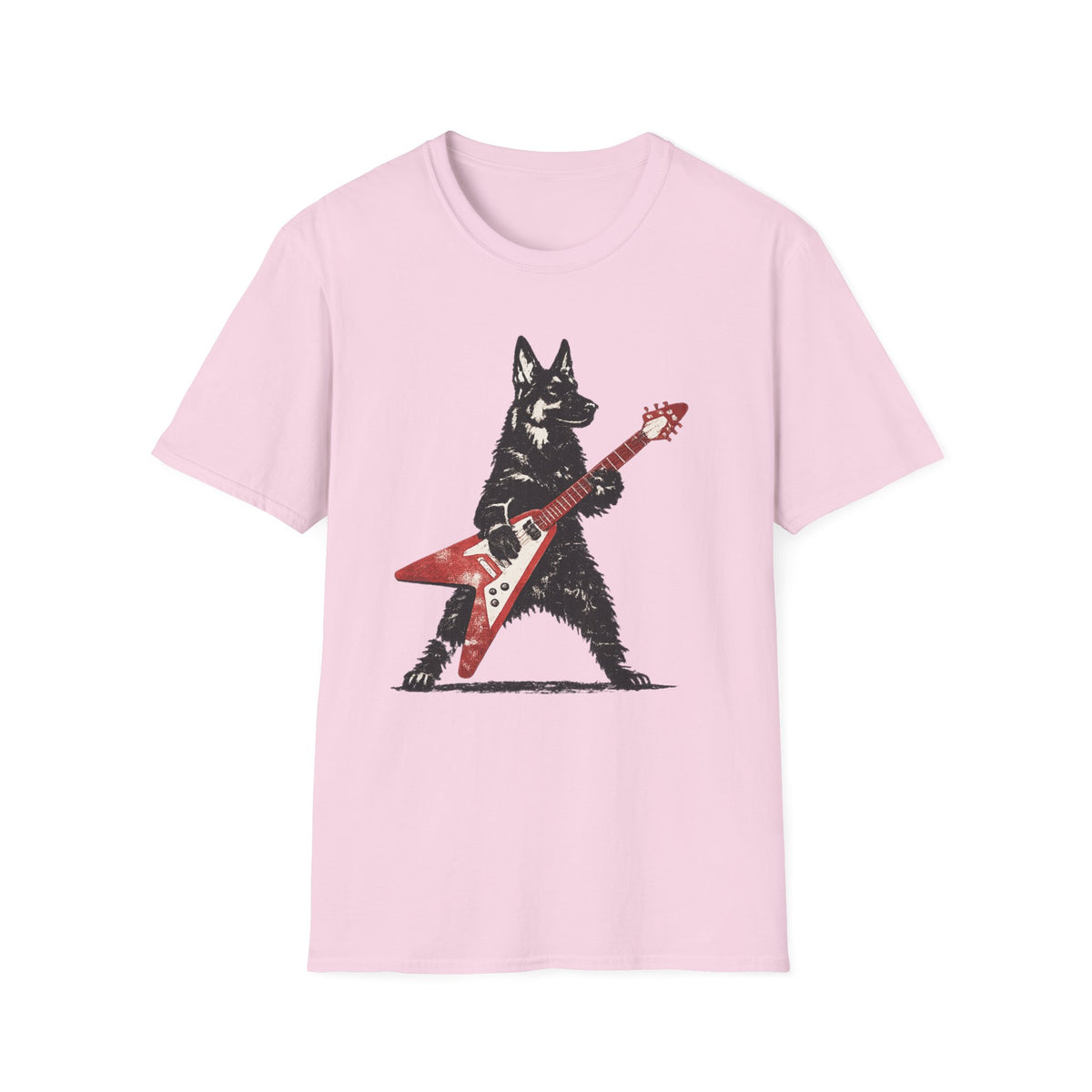 Rocking German Shepherd with Flying V T-Shirt