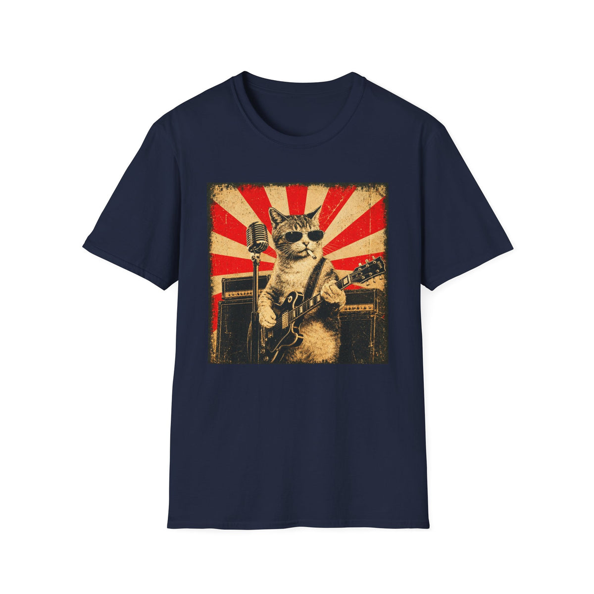 Cool Cat Playing Guitar T-Shirt