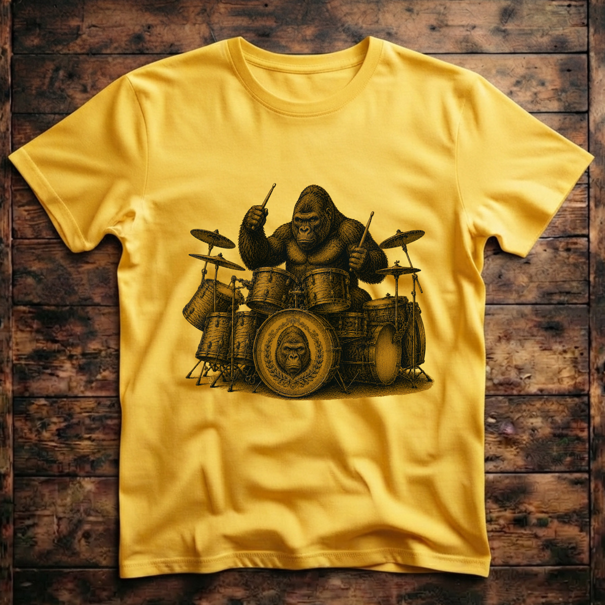 A cool gorilla playing the drums T-Shirt