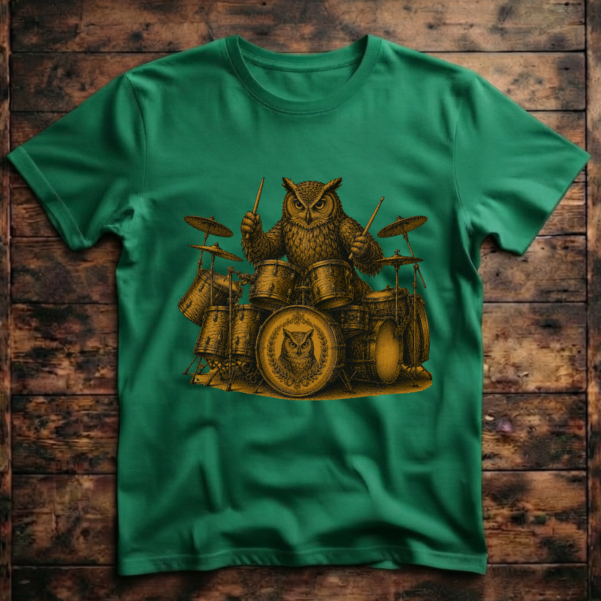 A cool Owl playing the drums T-Shirt