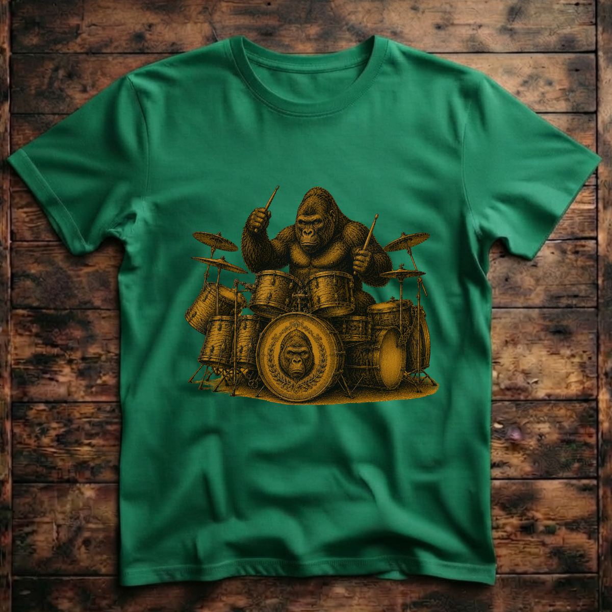 A cool gorilla playing the drums T-Shirt