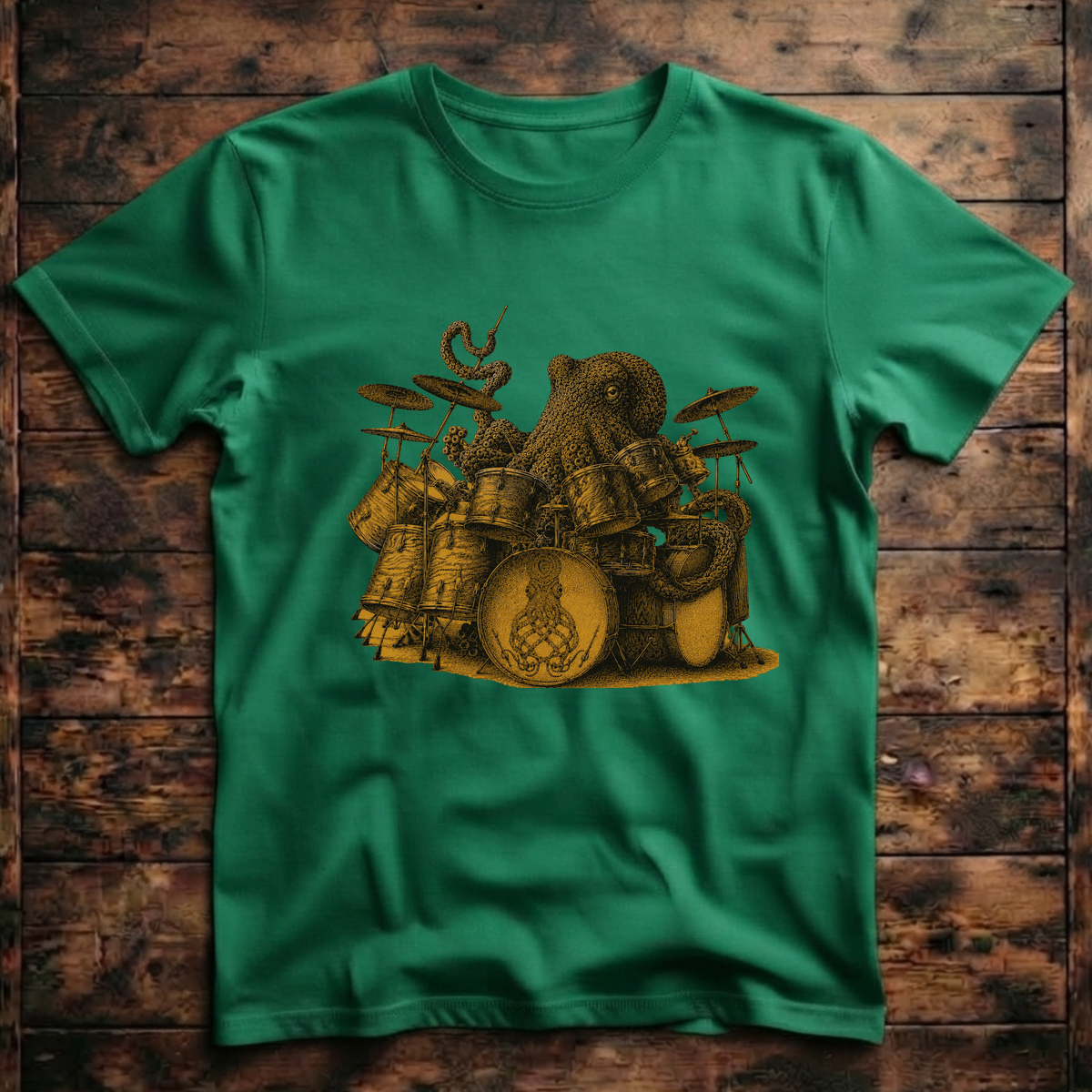 A Cool Octopus playing the Drums T-Shirt