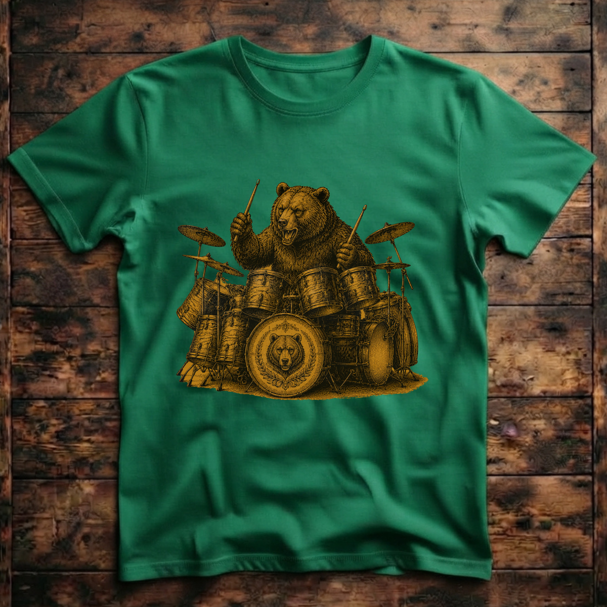 A Cool Bear playing the Drums T-Shirt
