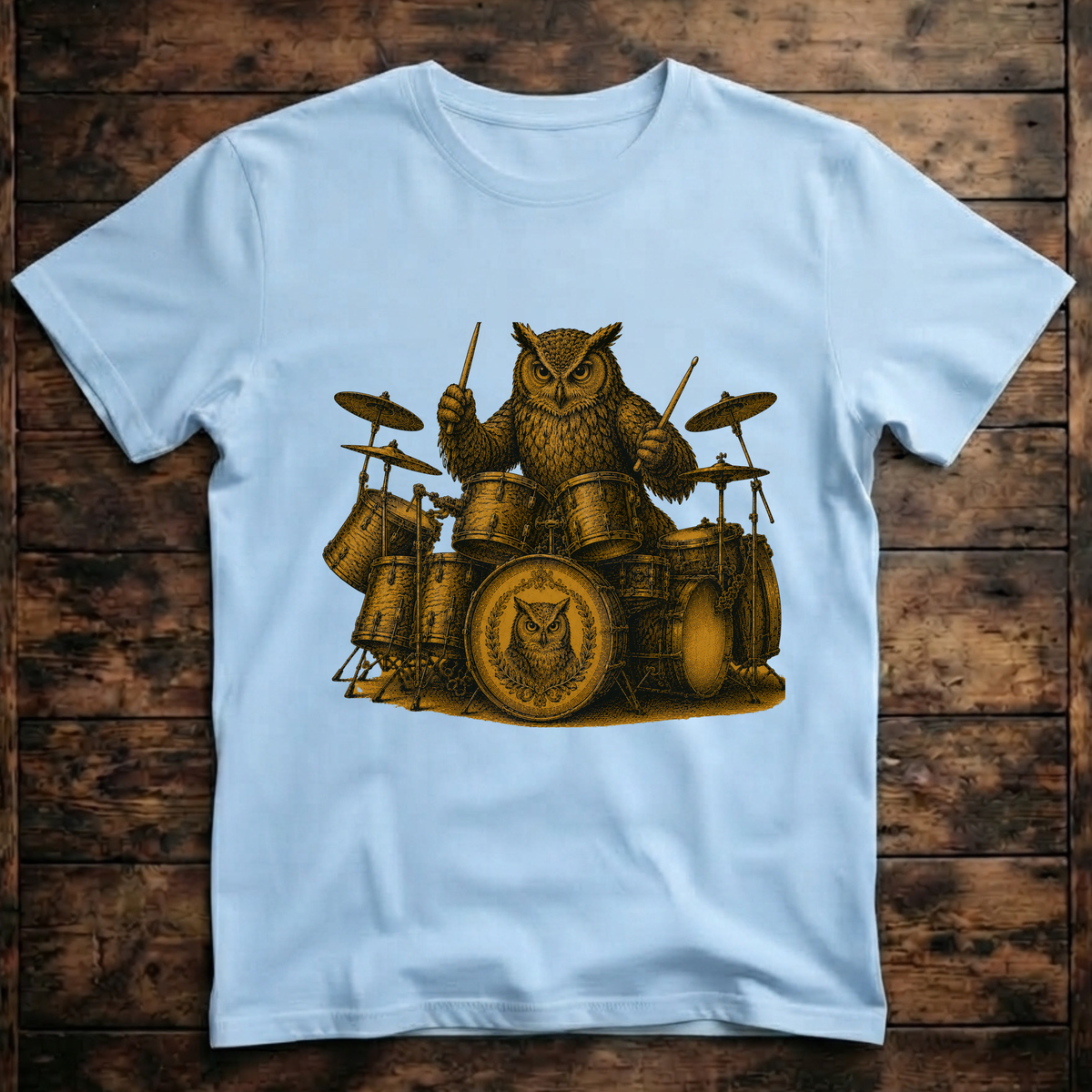 A cool Owl playing the drums T-Shirt