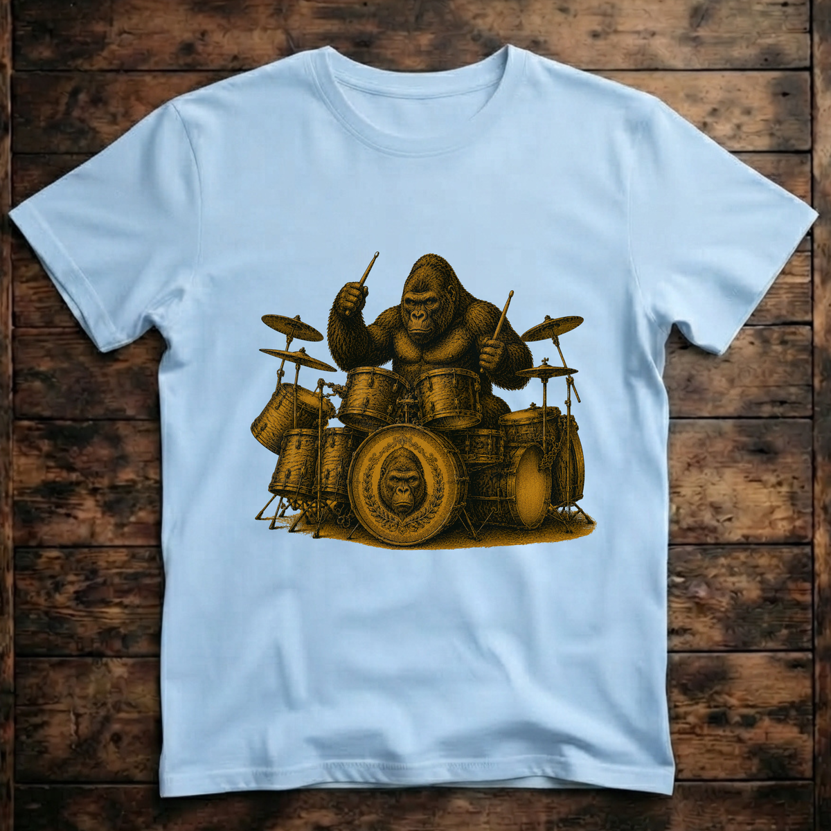 A cool gorilla playing the drums T-Shirt