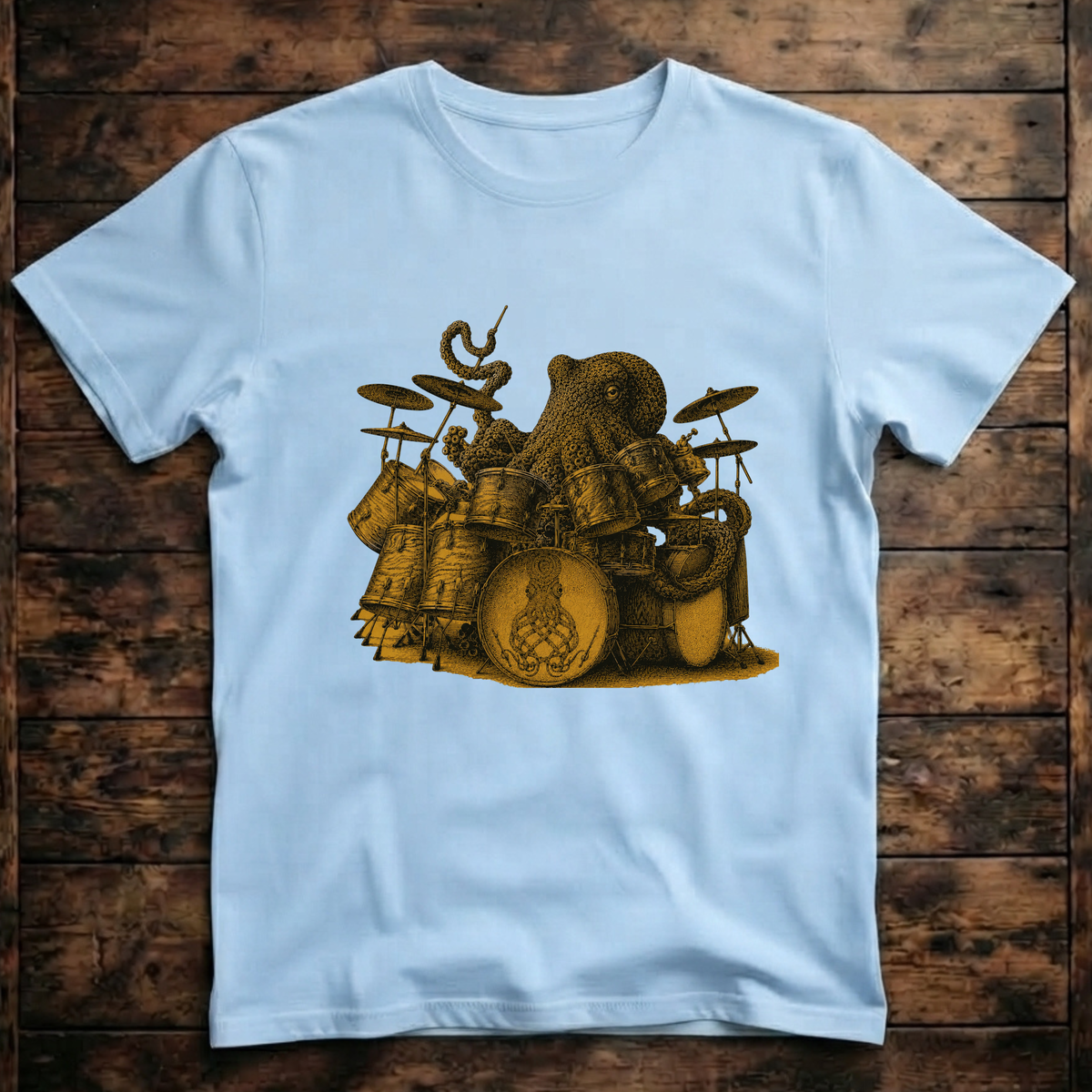 A Cool Octopus playing the Drums T-Shirt