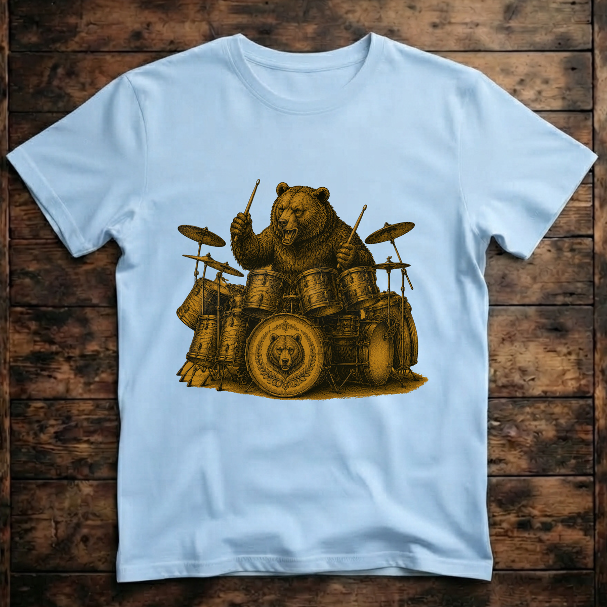 A Cool Bear playing the Drums T-Shirt