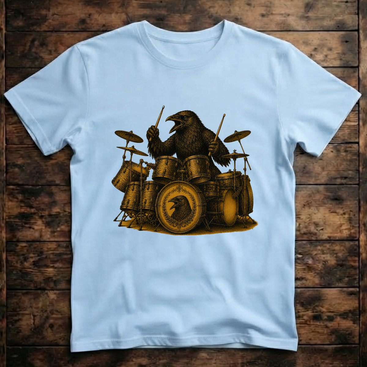 A cool Crow playing the drums T-Shirt