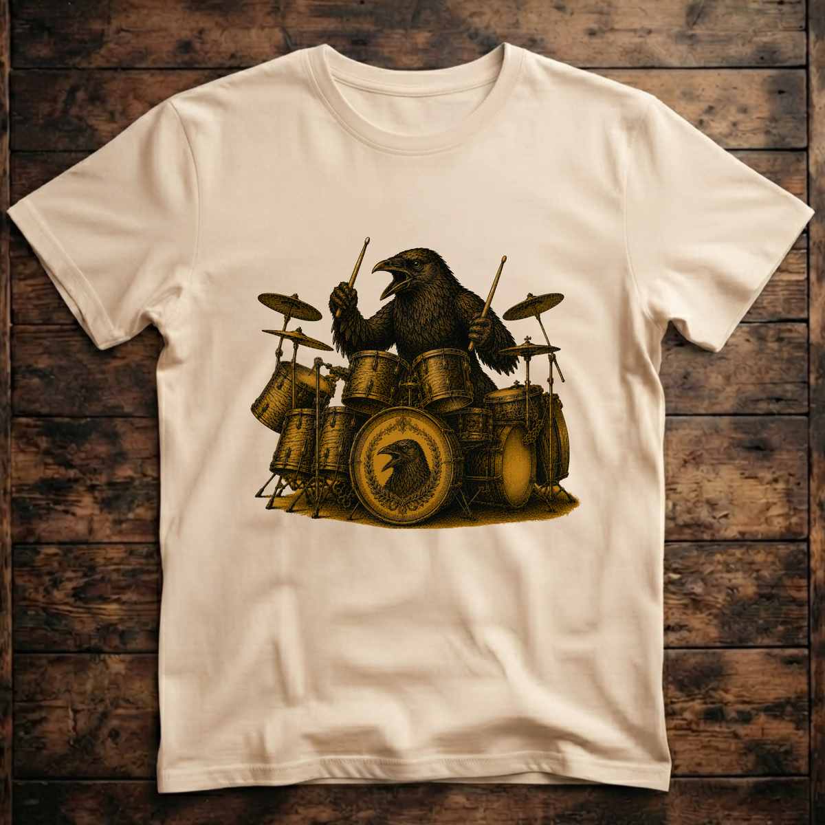 A cool Crow playing the drums T-Shirt
