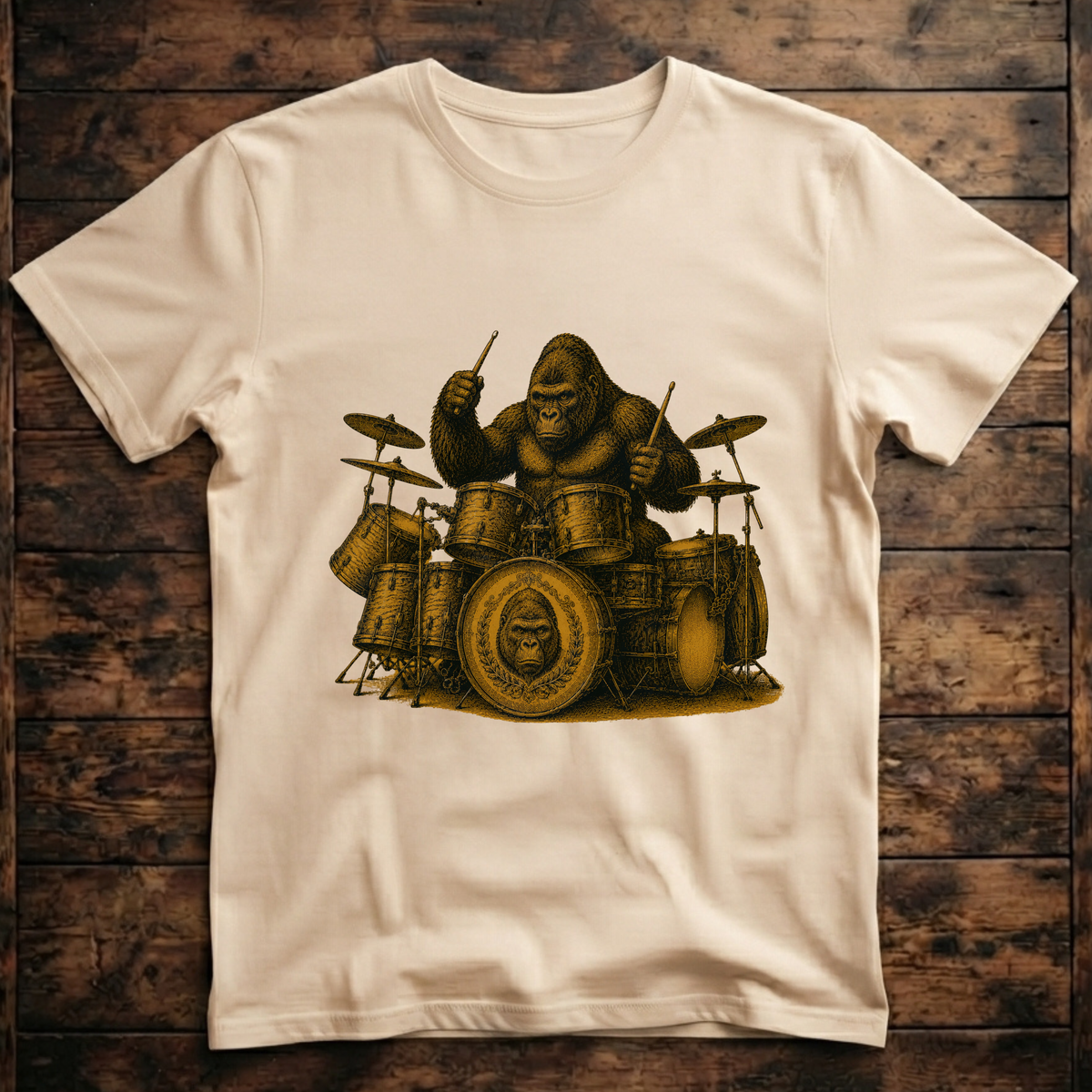 A cool gorilla playing the drums T-Shirt