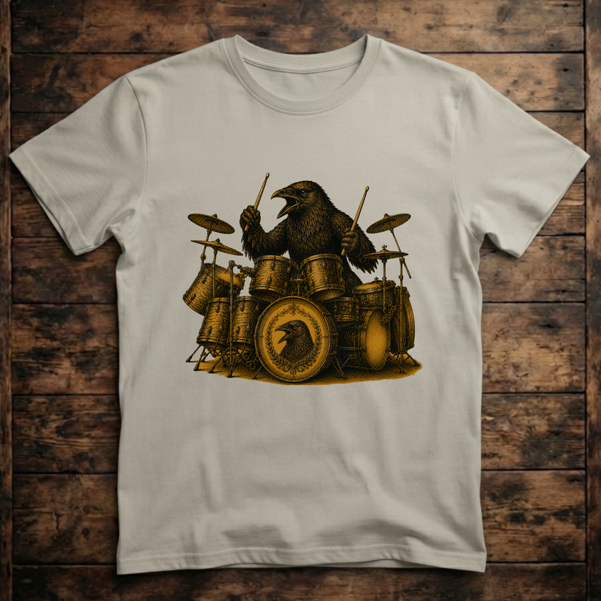 A cool Crow playing the drums T-Shirt