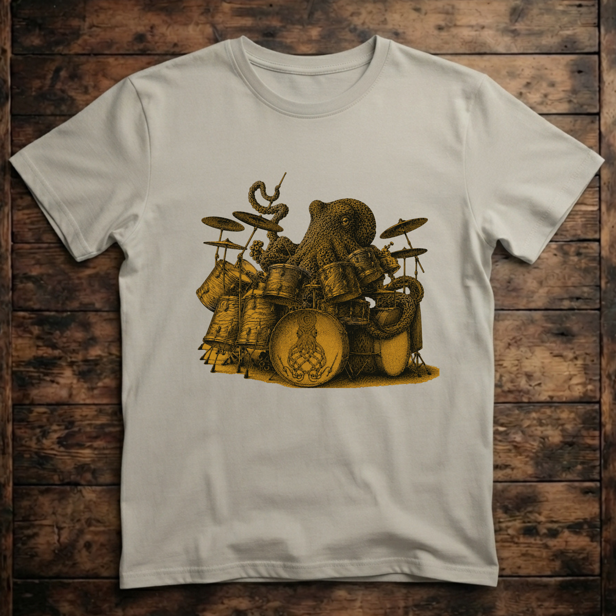 A Cool Octopus playing the Drums T-Shirt