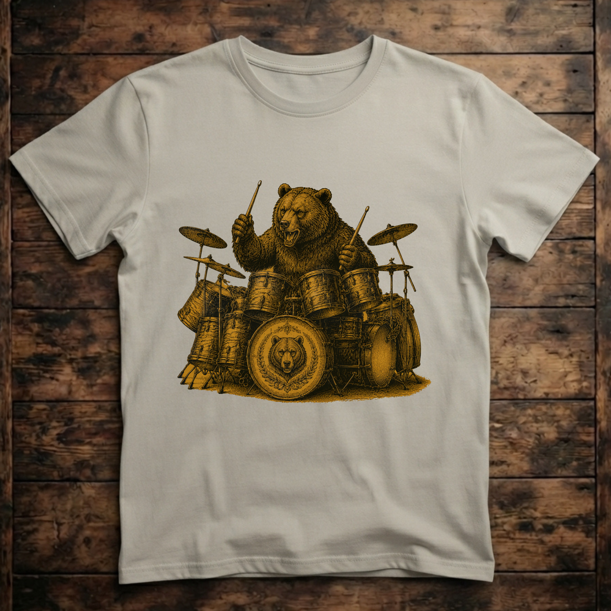A Cool Bear playing the Drums T-Shirt