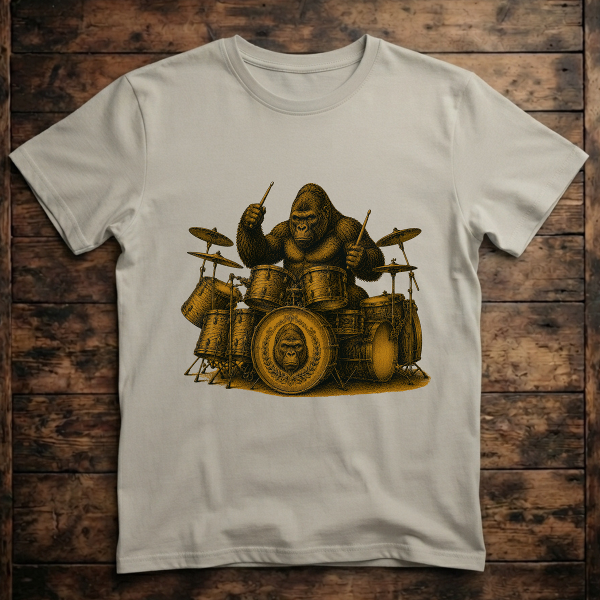 A cool gorilla playing the drums T-Shirt