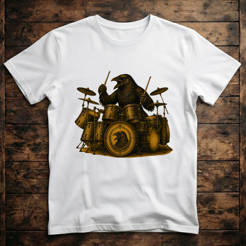 A cool Crow playing the drums T-Shirt