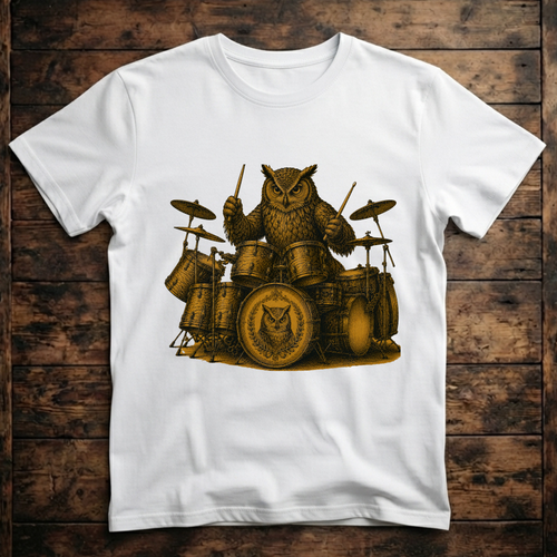 A cool Owl playing the drums T-Shirt